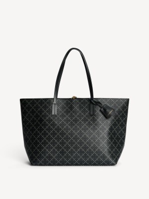 Borse By Malene Birger Abigail Printed Tote Charcoal | IT_BB78791