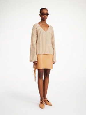 Maglieria By Malene Birger Cimone Ribbed Sweater Beige | IT_BB78882