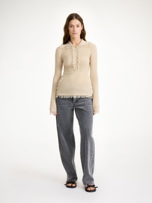 Maglieria By Malene Birger Dreele Wool-blend Sweater Oyster Gray | IT_BB79557