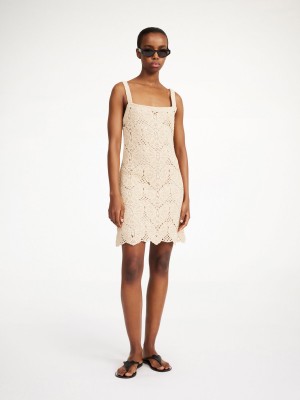 Maglieria By Malene Birger Falla Crochet Mini Dress Oyster Gray | IT_BB75931