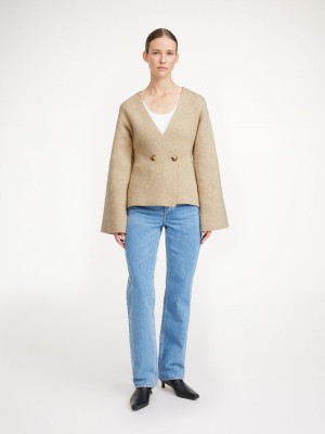 Maglieria By Malene Birger Tinley Wool Cardigan Beige | IT_BB11035