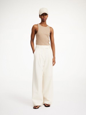 Pantaloni By Malene Birger Cymbaria High-waisted Bianche | IT_BB79813