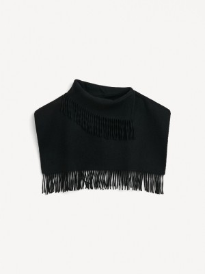 Sciarpe By Malene Birger Turtla Wool Fringe Bib Nere | IT_BB37779