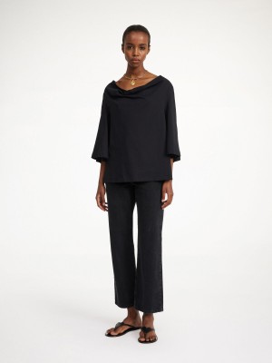 Top By Malene Birger Bryar Organic Cotton T-shirt Nere | IT_BB55915