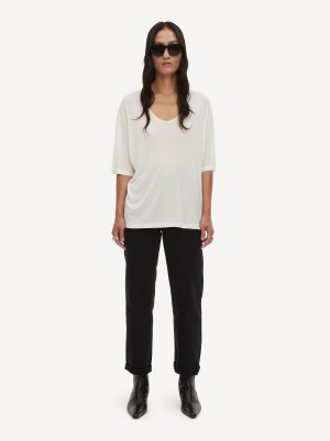 Top By Malene Birger Cevina Oversized T-shirt Bianche | IT_BB12505