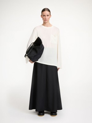 Top By Malene Birger Fayeh Oversized Longsleeve Bianche | IT_BB17429