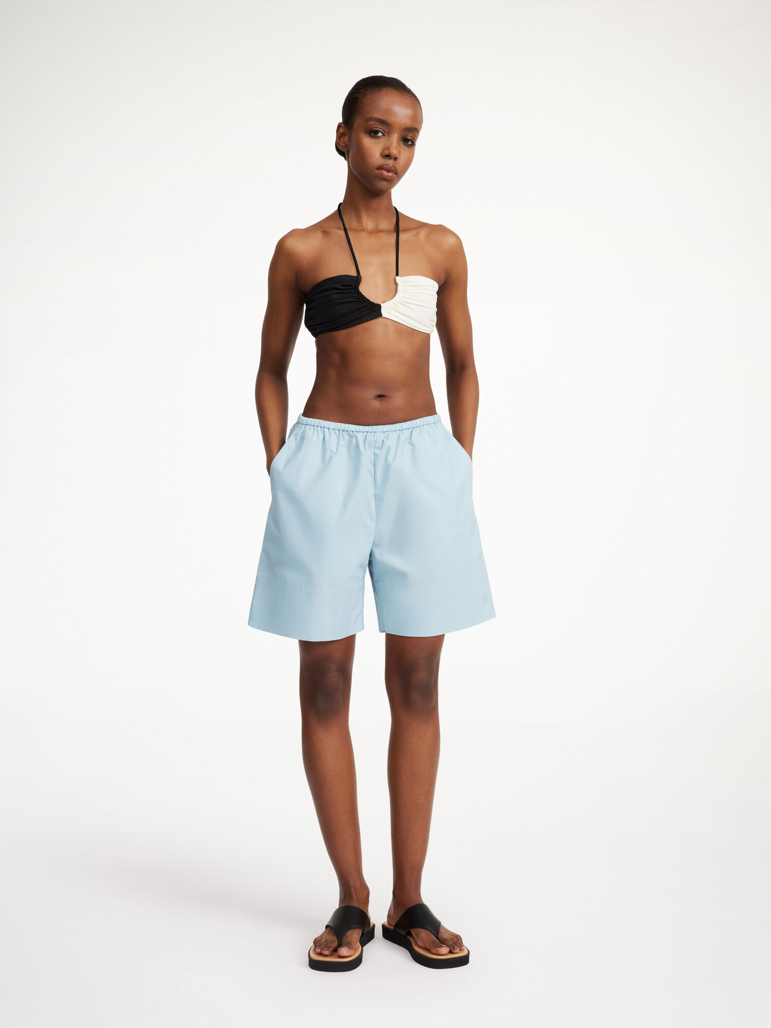 Abbigliamento Nuoto By Malene Birger Seabay Bikini Top Nere Bianche | IT_BB63572