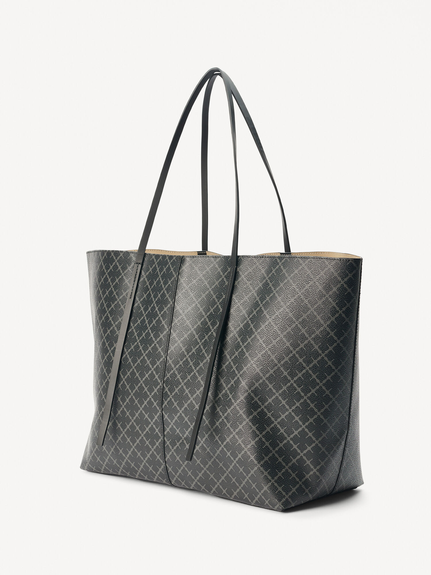 Borse By Malene Birger Abi Printed Tote Charcoal | IT_BB72827