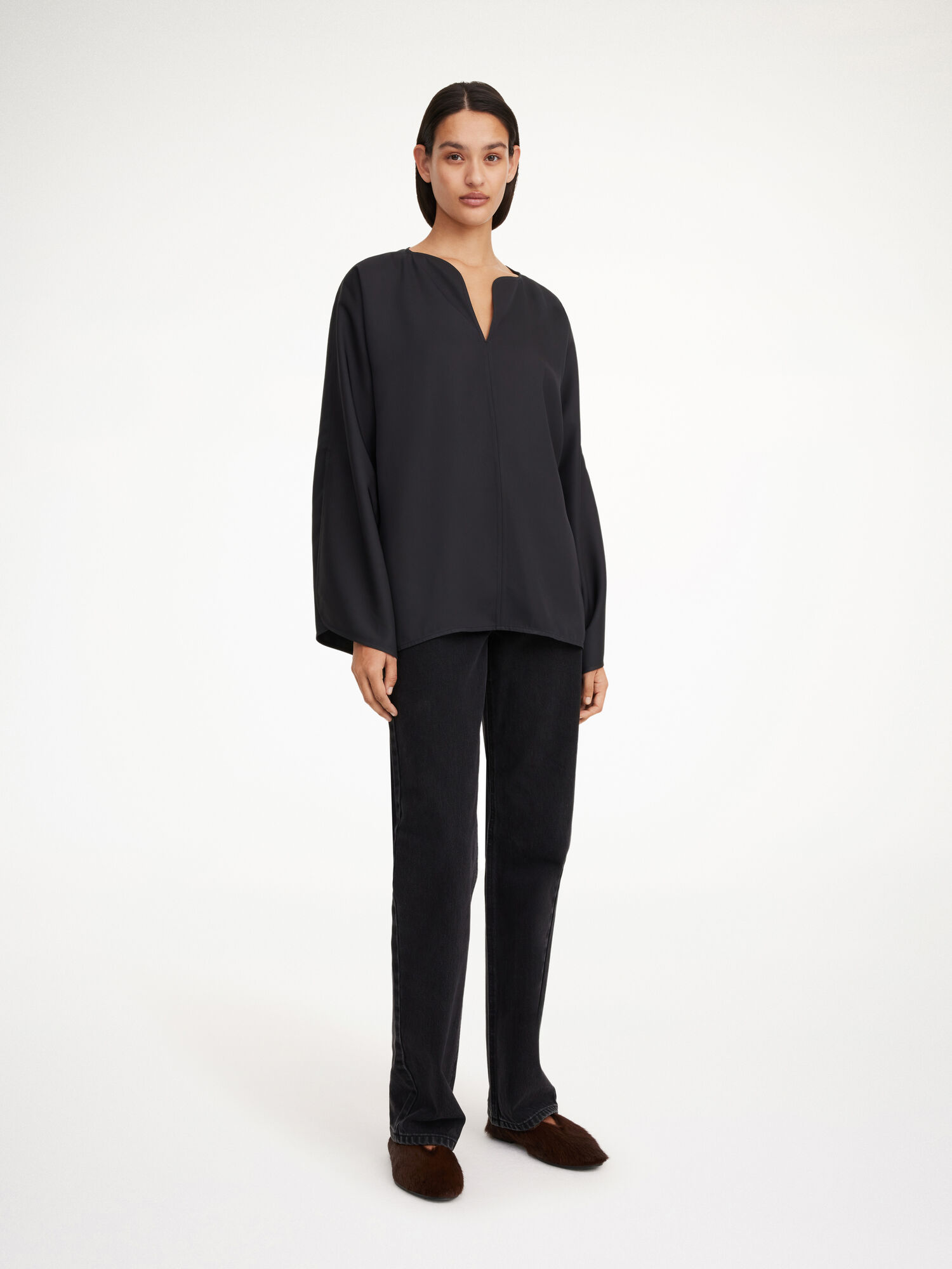 Camicie By Malene Birger Calias Tunic-style Blouse Nere | IT_BB37576