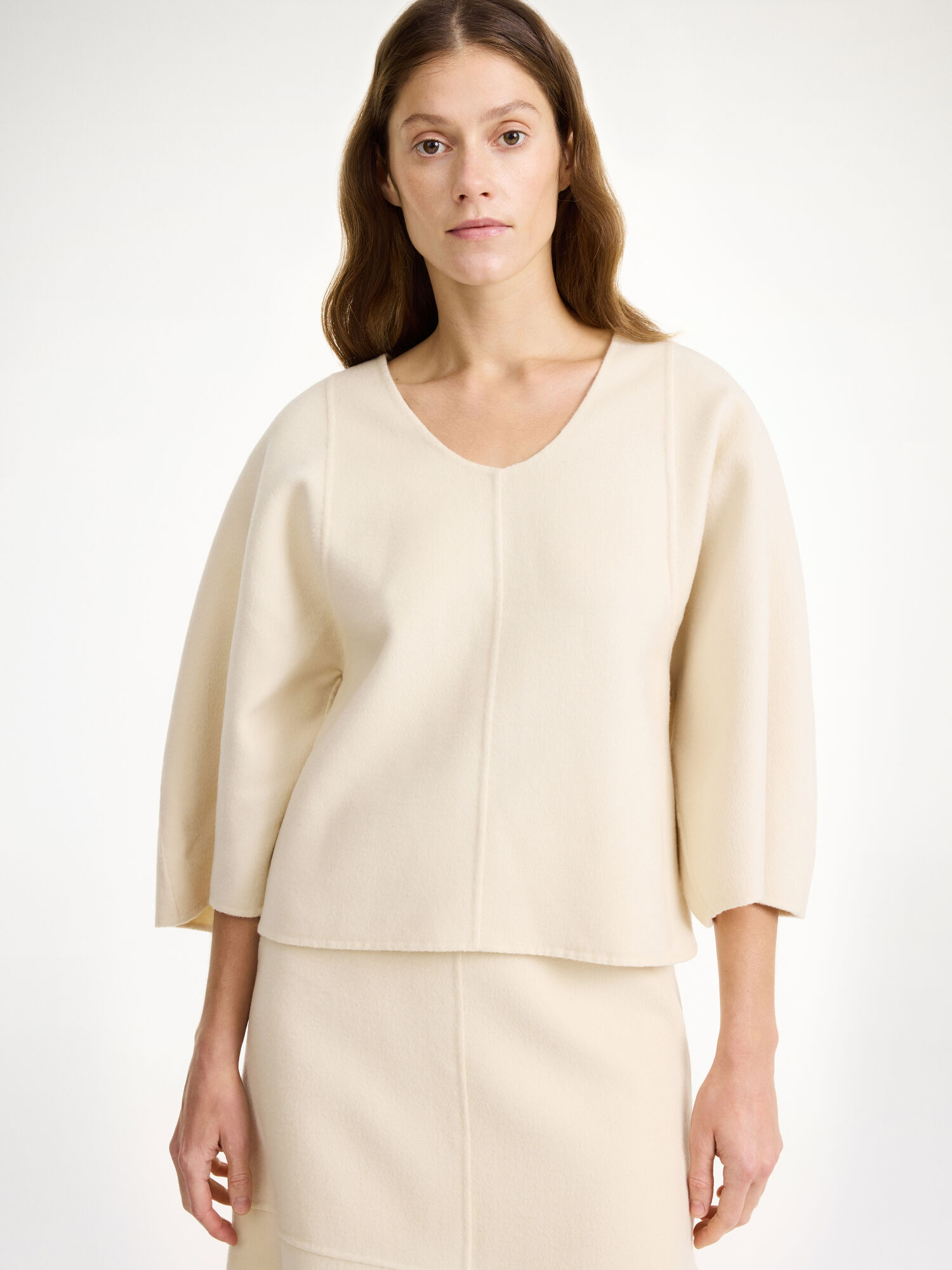 Camicie By Malene Birger Calya Wool Blouse Pearl | IT_BB72152