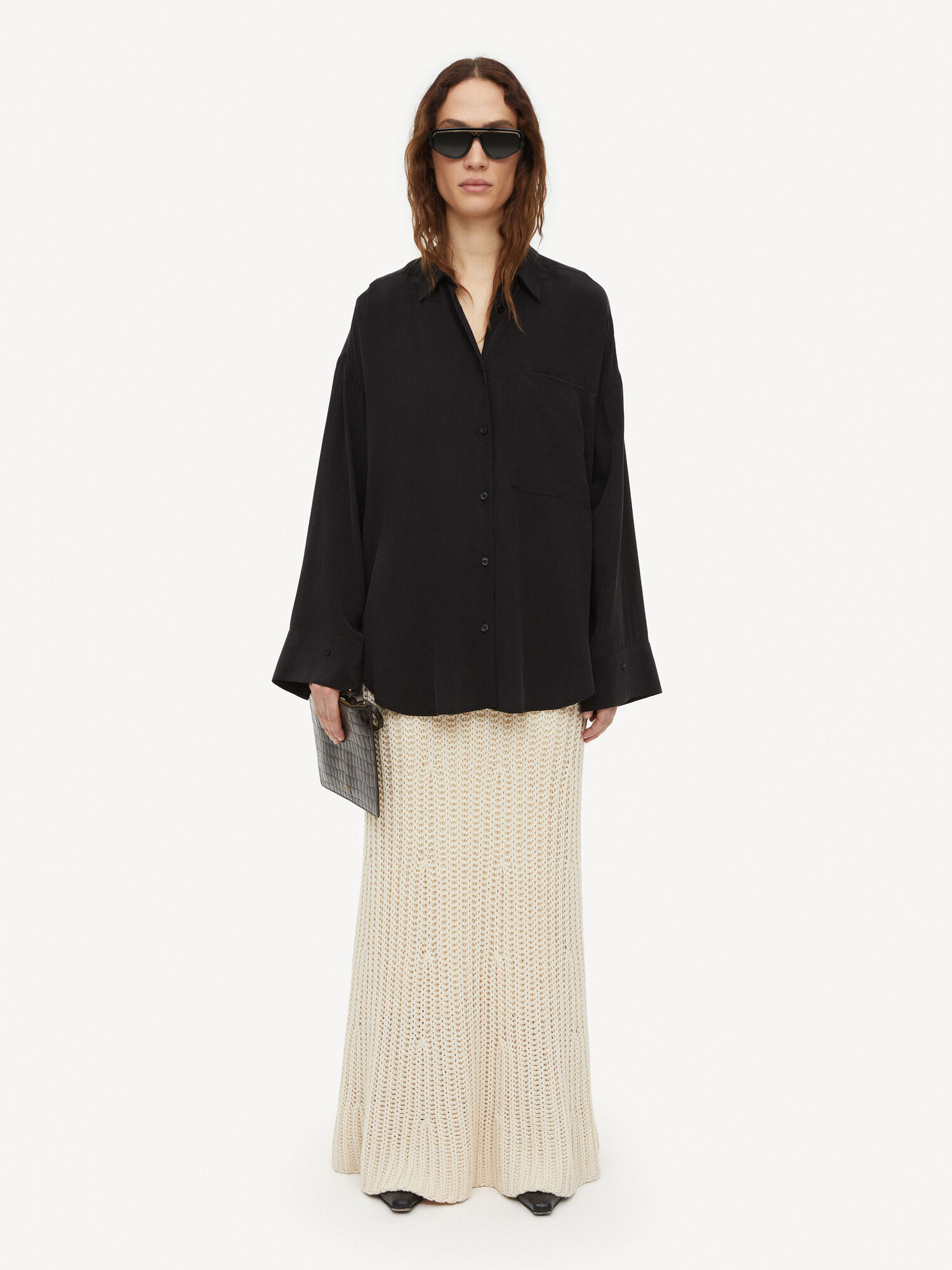 Camicie By Malene Birger Derris Organic Silk Nere | IT_BB47874