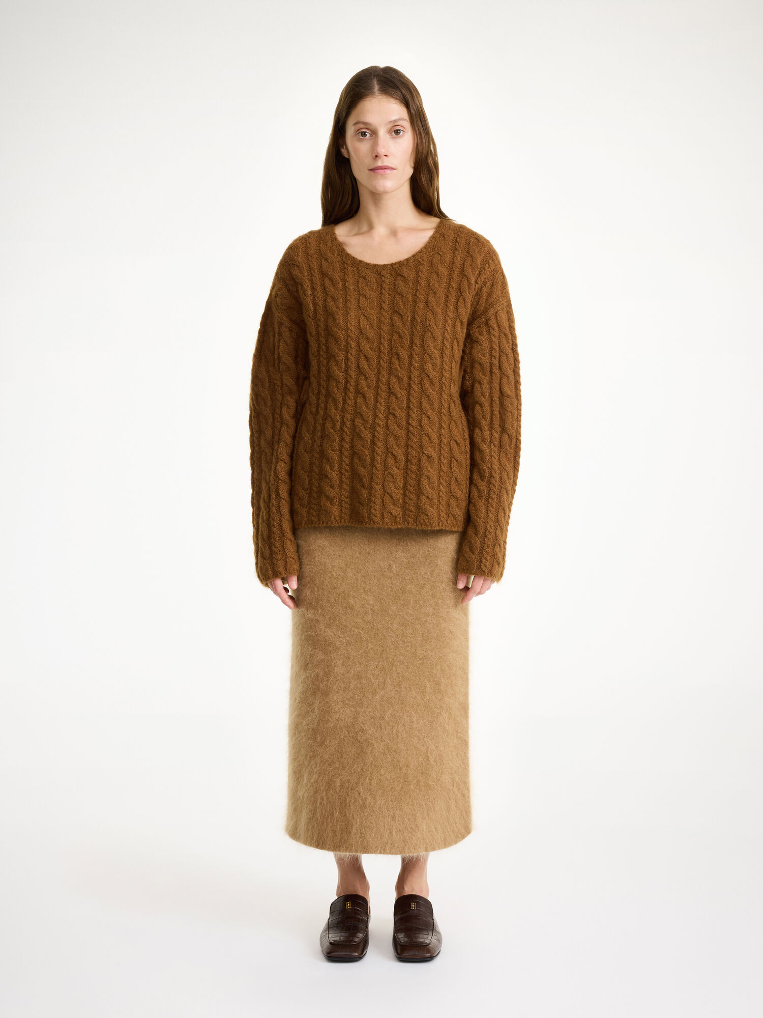 Maglieria By Malene Birger Cierra Cable-knit Sweater Bison | IT_BB99603