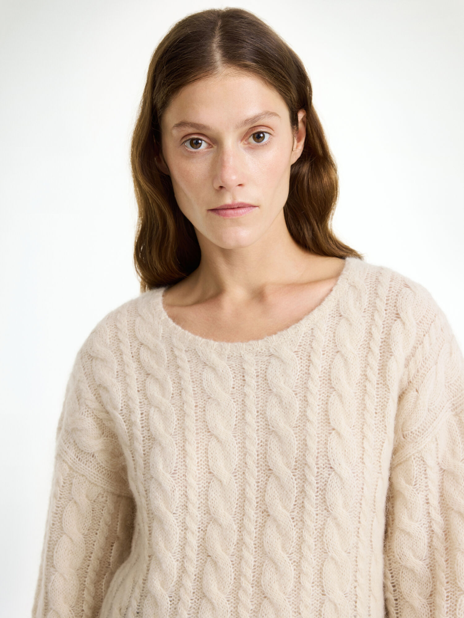 Maglieria By Malene Birger Cierra Cable-knit Sweater Oyster Gray | IT_BB58511