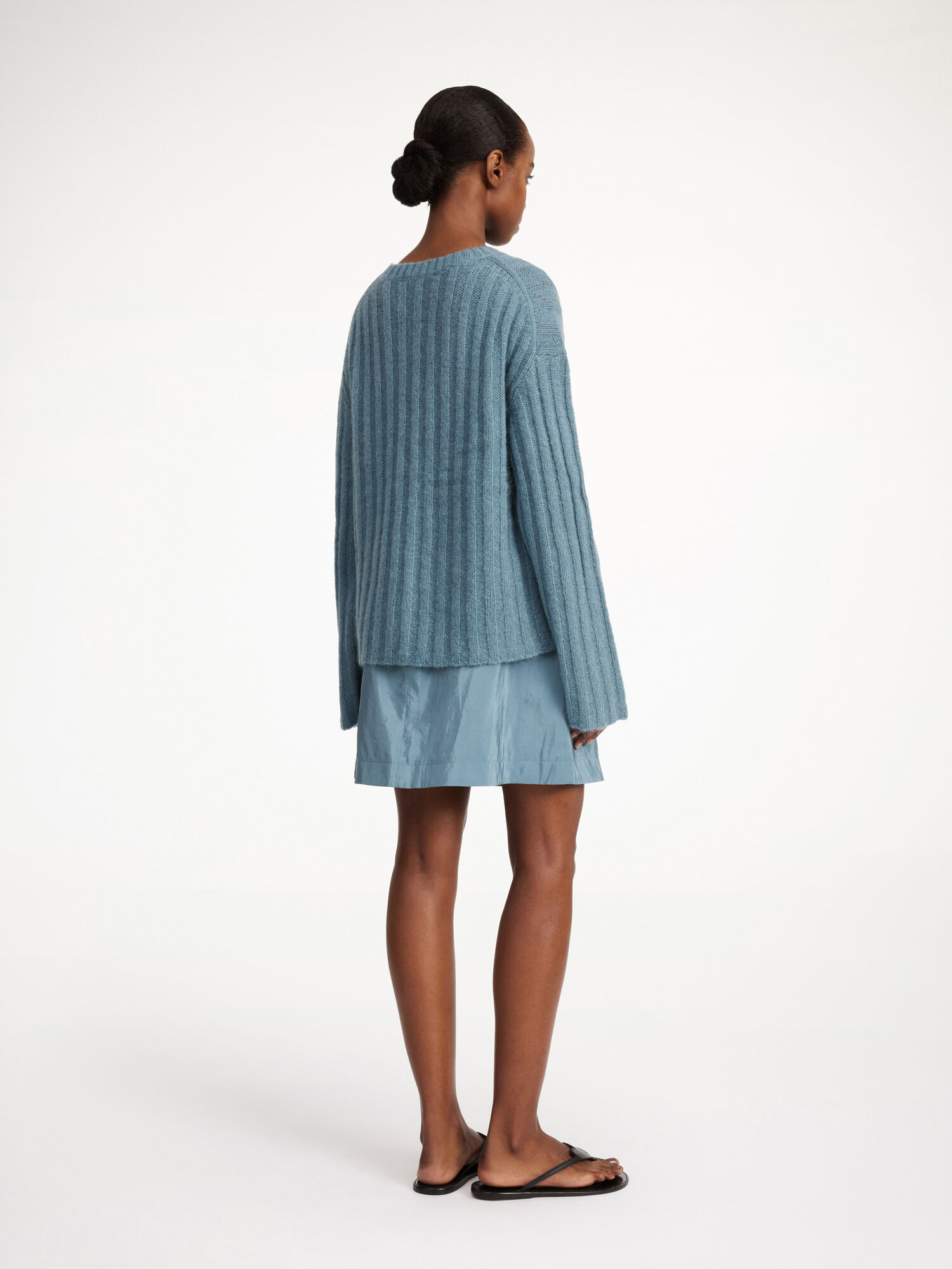 Maglieria By Malene Birger Cierra Ribbed Sweater Cool Water | IT_BB44886