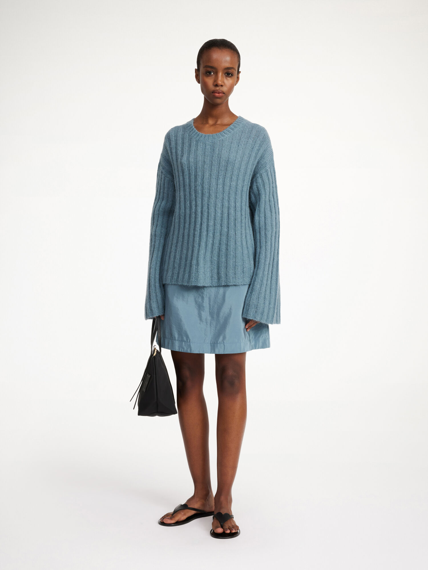 Maglieria By Malene Birger Cierra Ribbed Sweater Cool Water | IT_BB44886