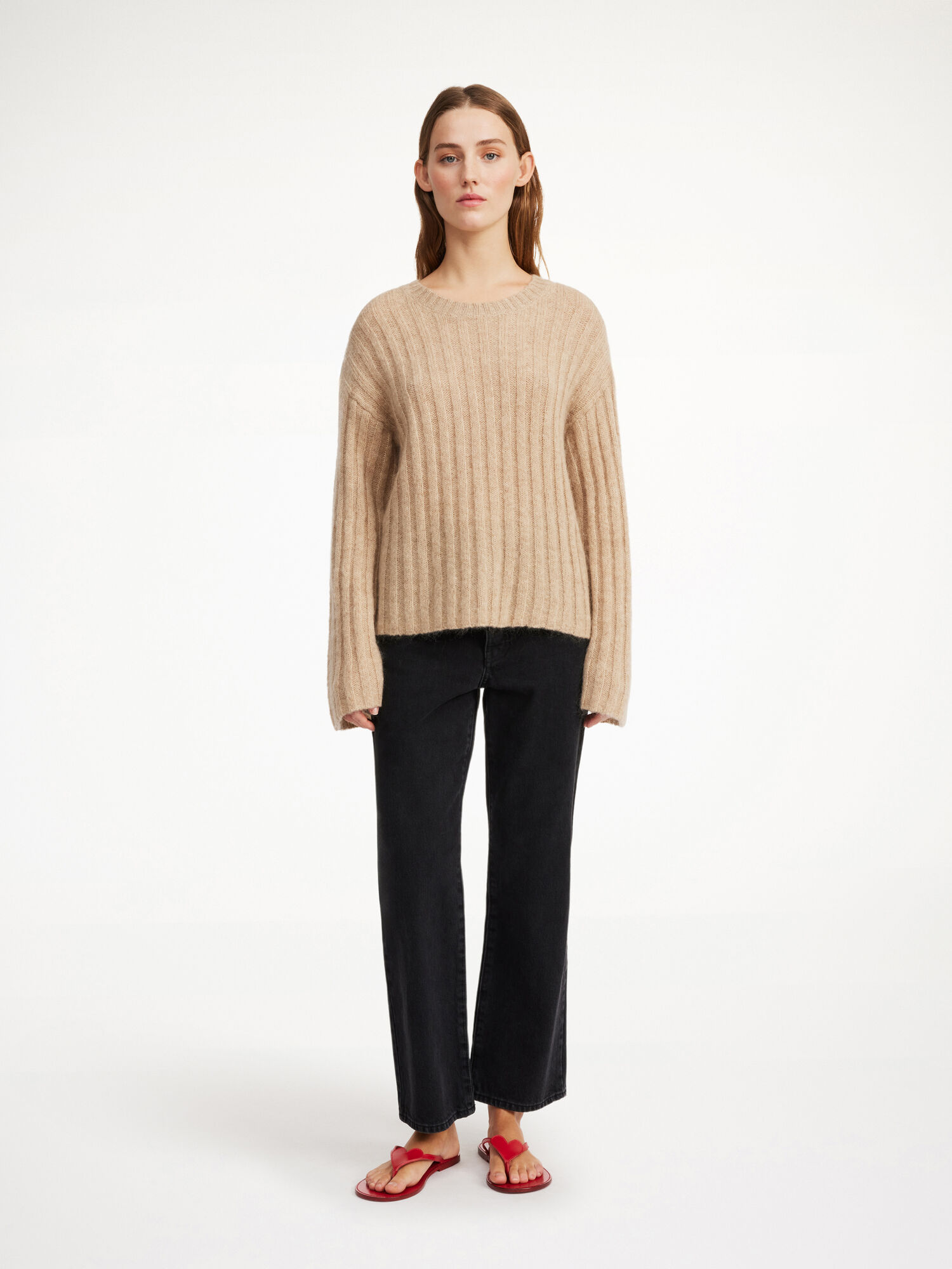 Maglieria By Malene Birger Cierra Ribbed Sweater Beige | IT_BB28401