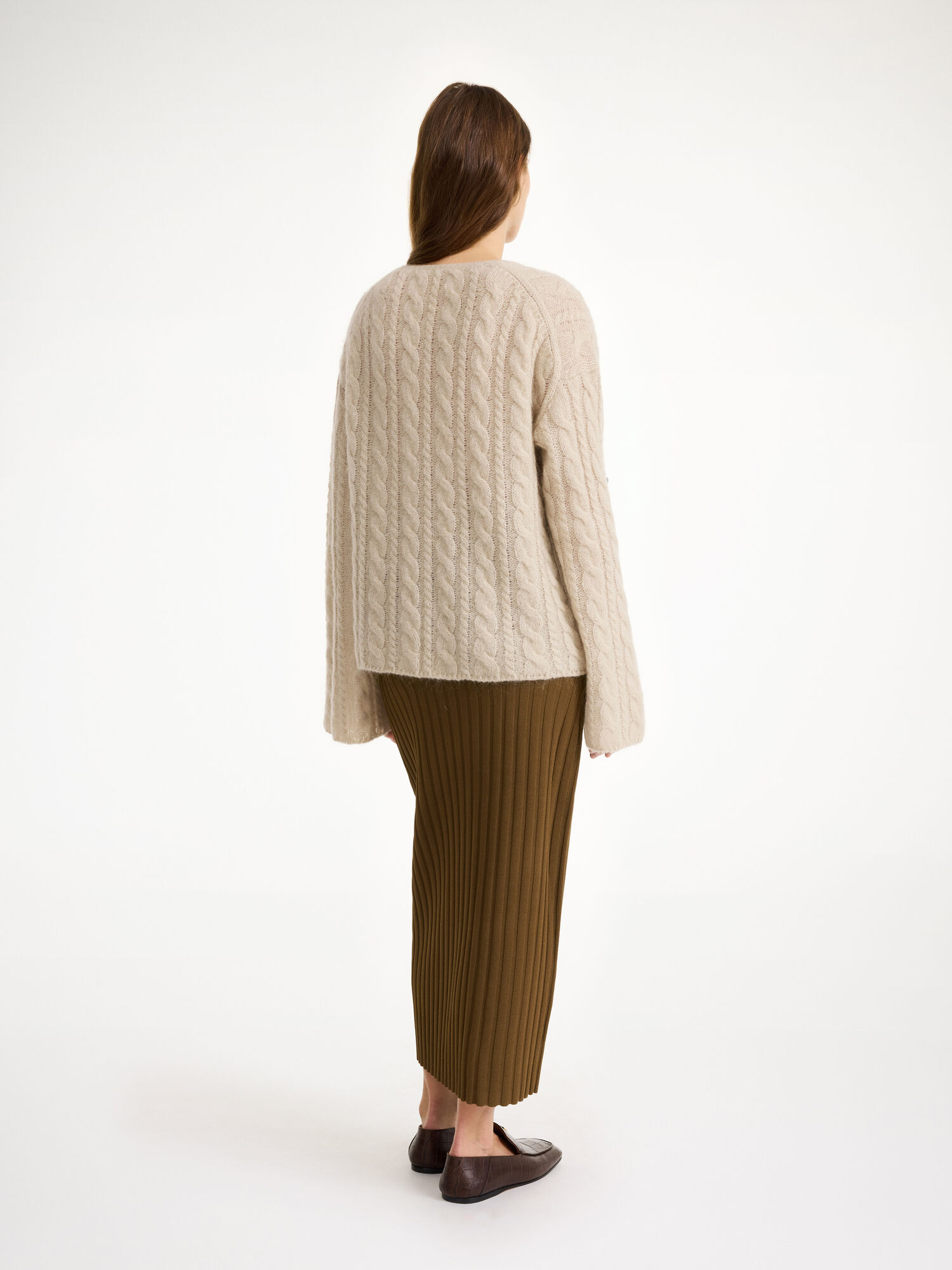 Maglieria By Malene Birger Cimone Cable-knit Sweater Oyster Gray | IT_BB42093