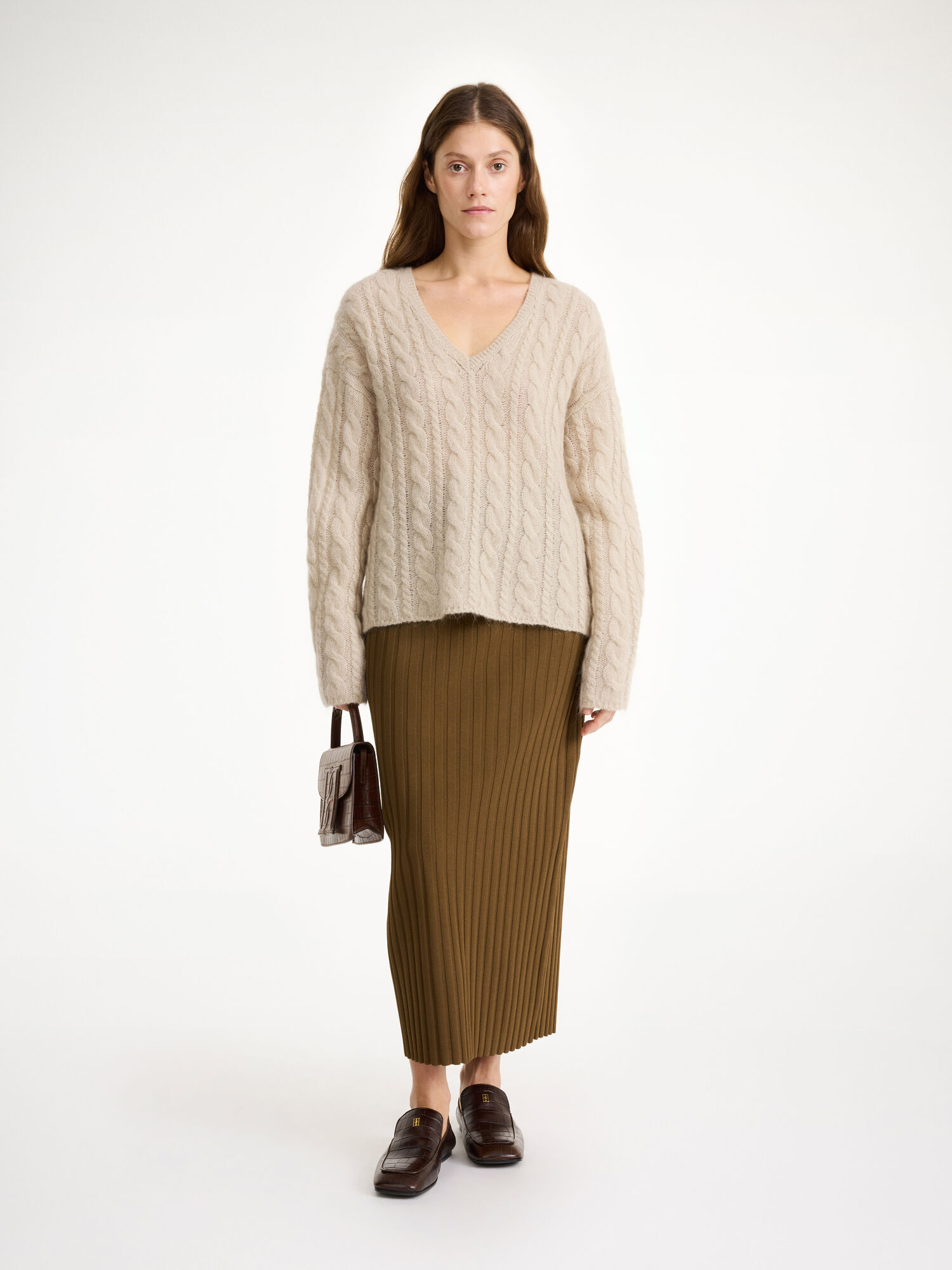 Maglieria By Malene Birger Cimone Cable-knit Sweater Oyster Gray | IT_BB42093