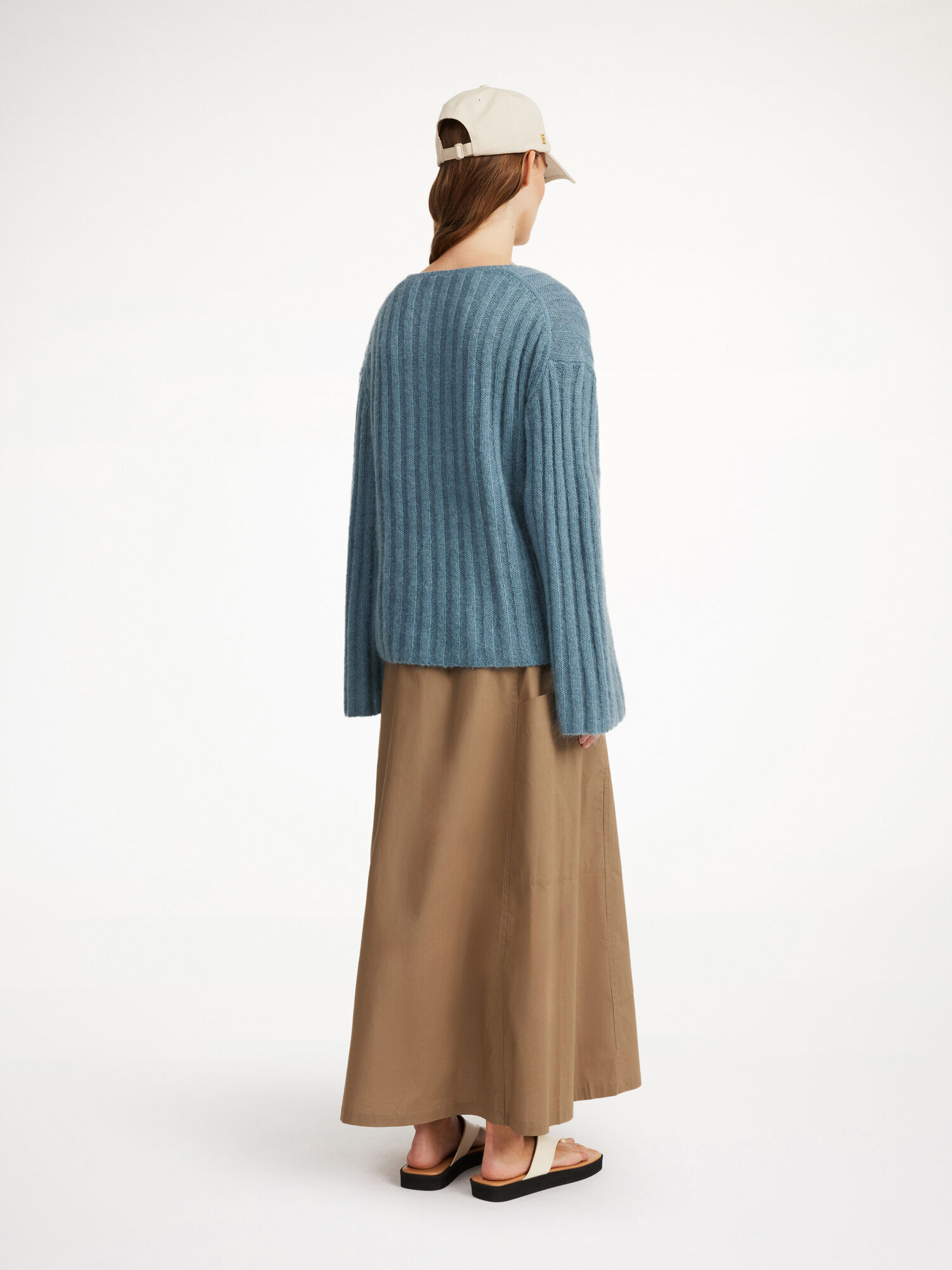 Maglieria By Malene Birger Cimone Ribbed Sweater Cool Water | IT_BB93993