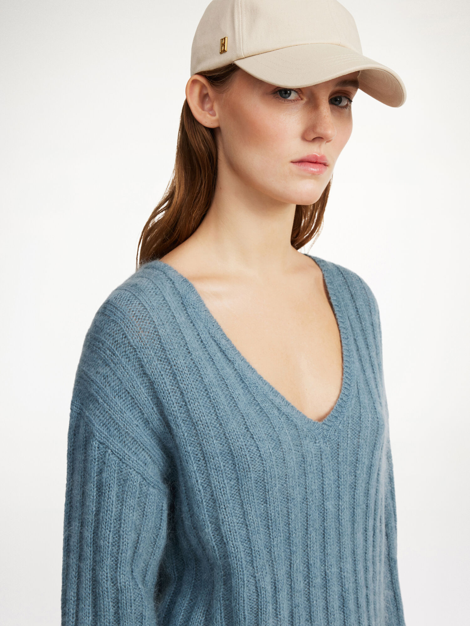 Maglieria By Malene Birger Cimone Ribbed Sweater Cool Water | IT_BB93993