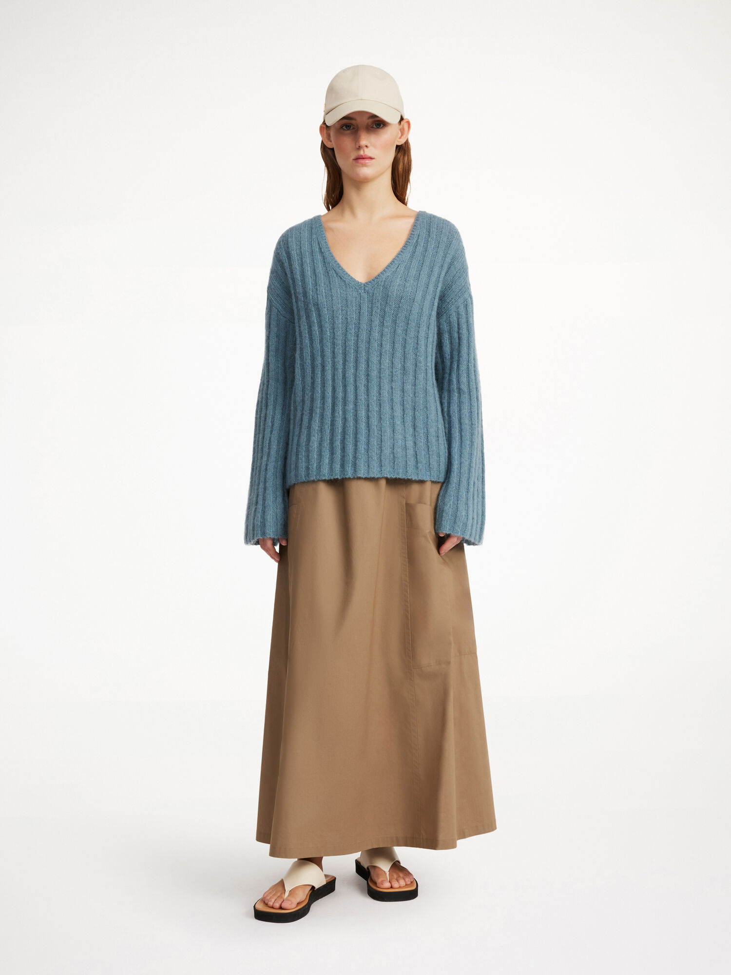 Maglieria By Malene Birger Cimone Ribbed Sweater Cool Water | IT_BB93993