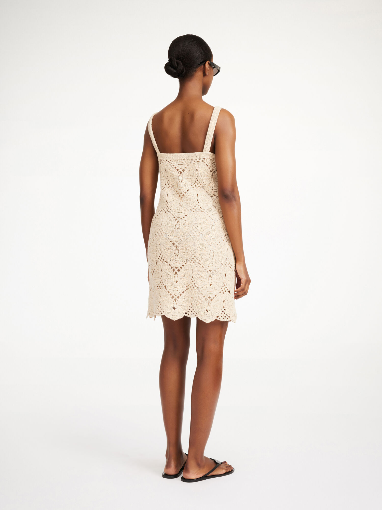 Maglieria By Malene Birger Falla Crochet Mini Dress Oyster Gray | IT_BB75931