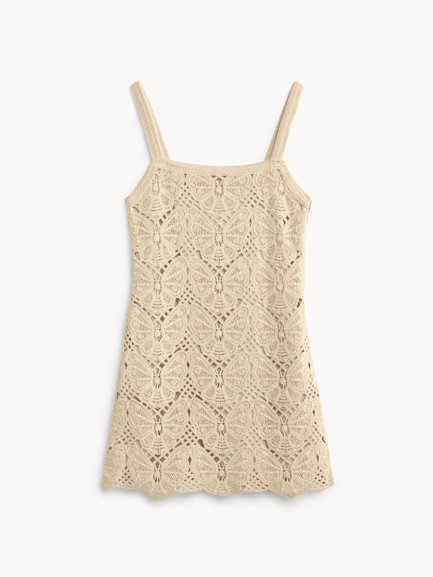 Maglieria By Malene Birger Falla Crochet Mini Dress Oyster Gray | IT_BB75931