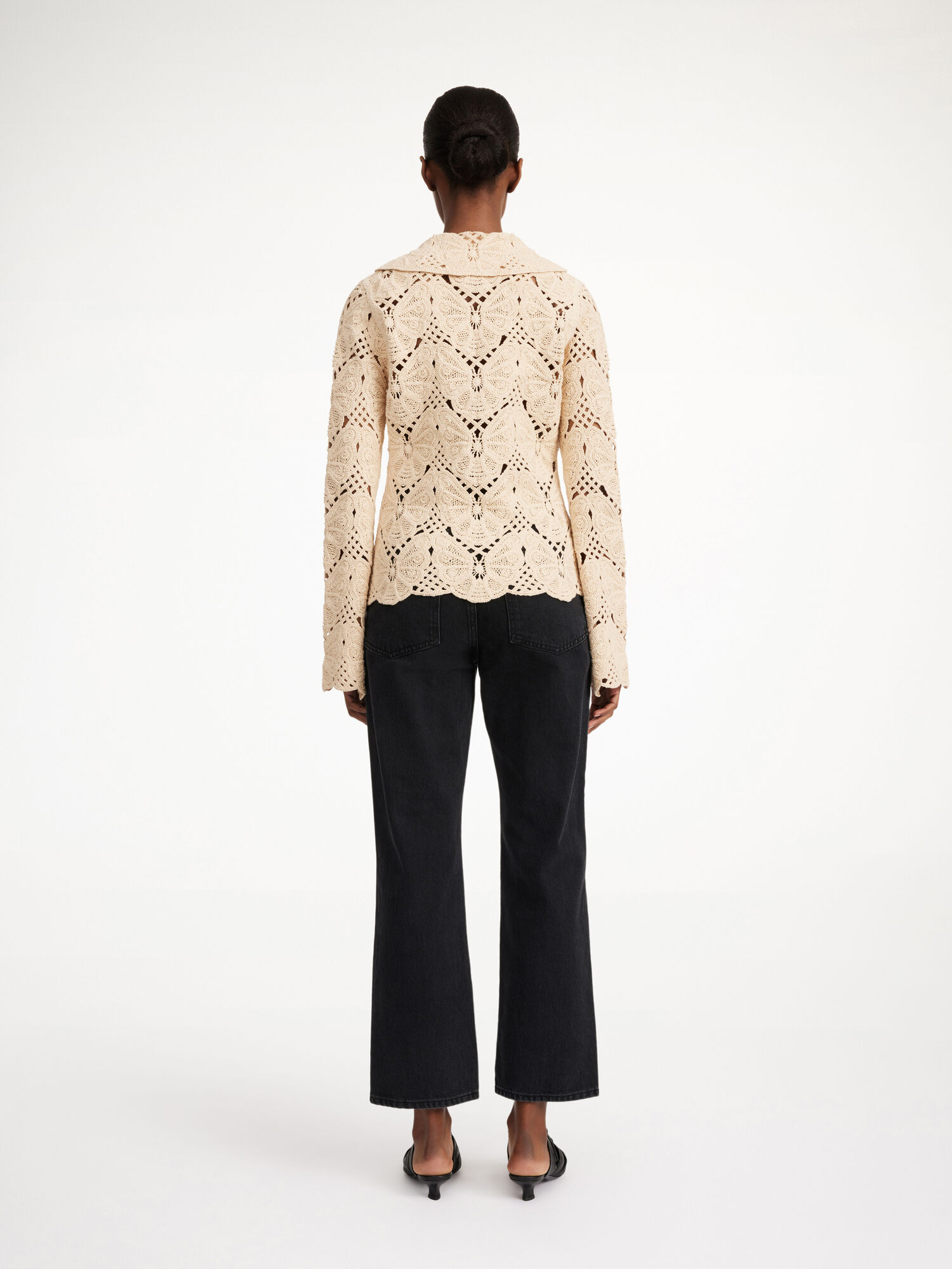 Maglieria By Malene Birger Gwenevere Crochet Shirt Oyster Gray | IT_BB69856