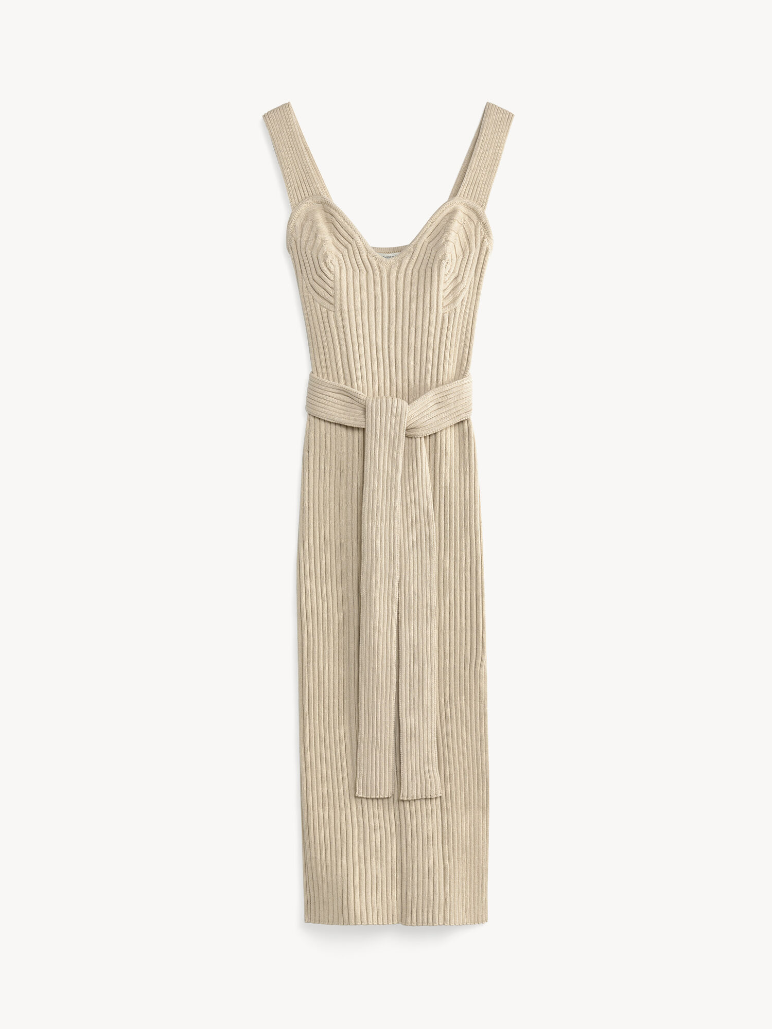 Maglieria By Malene Birger Honeya Ribbed Maxi Dress Oyster Gray | IT_BB17086