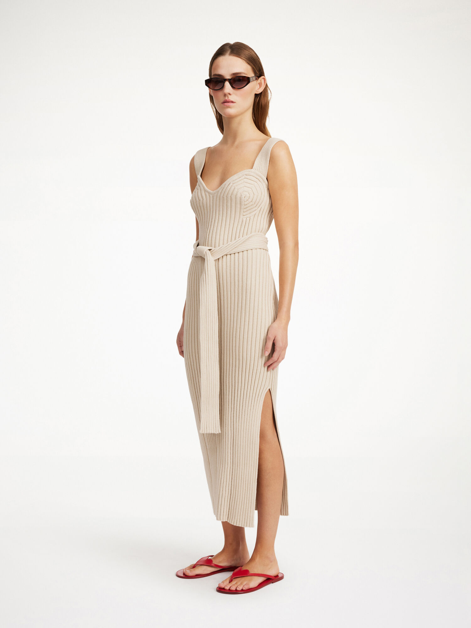 Maglieria By Malene Birger Honeya Ribbed Maxi Dress Oyster Gray | IT_BB17086