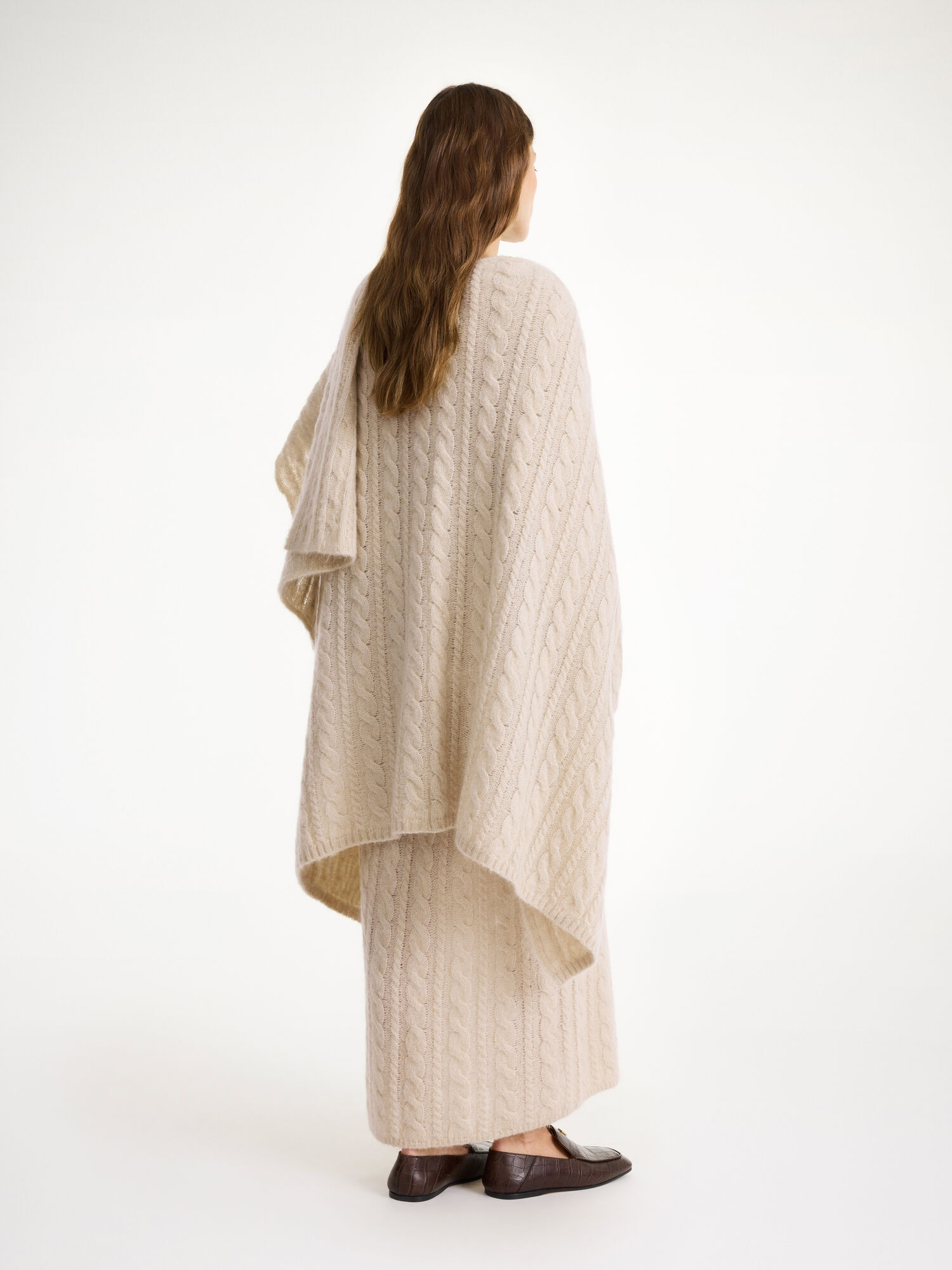 Maglieria By Malene Birger Kassillas Wool-blend Poncho Oyster Gray | IT_BB70994