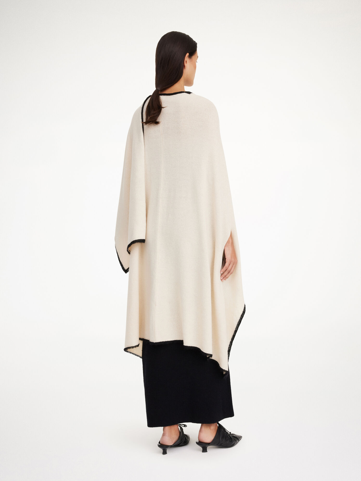 Maglieria By Malene Birger Kassira Merino-blend Poncho Oyster Gray | IT_BB51560