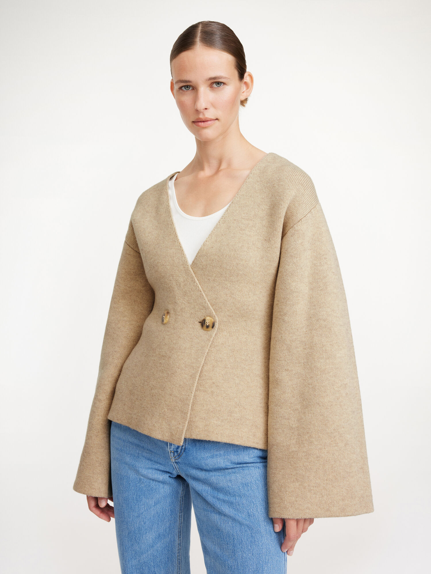 Maglieria By Malene Birger Tinley Wool Cardigan Beige | IT_BB11035