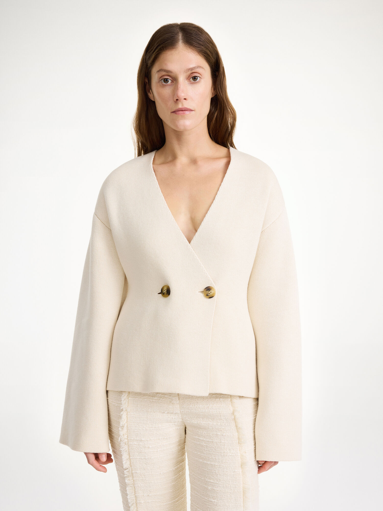 Maglieria By Malene Birger Tinley Wool-blend Cardigan Bianche | IT_BB64116