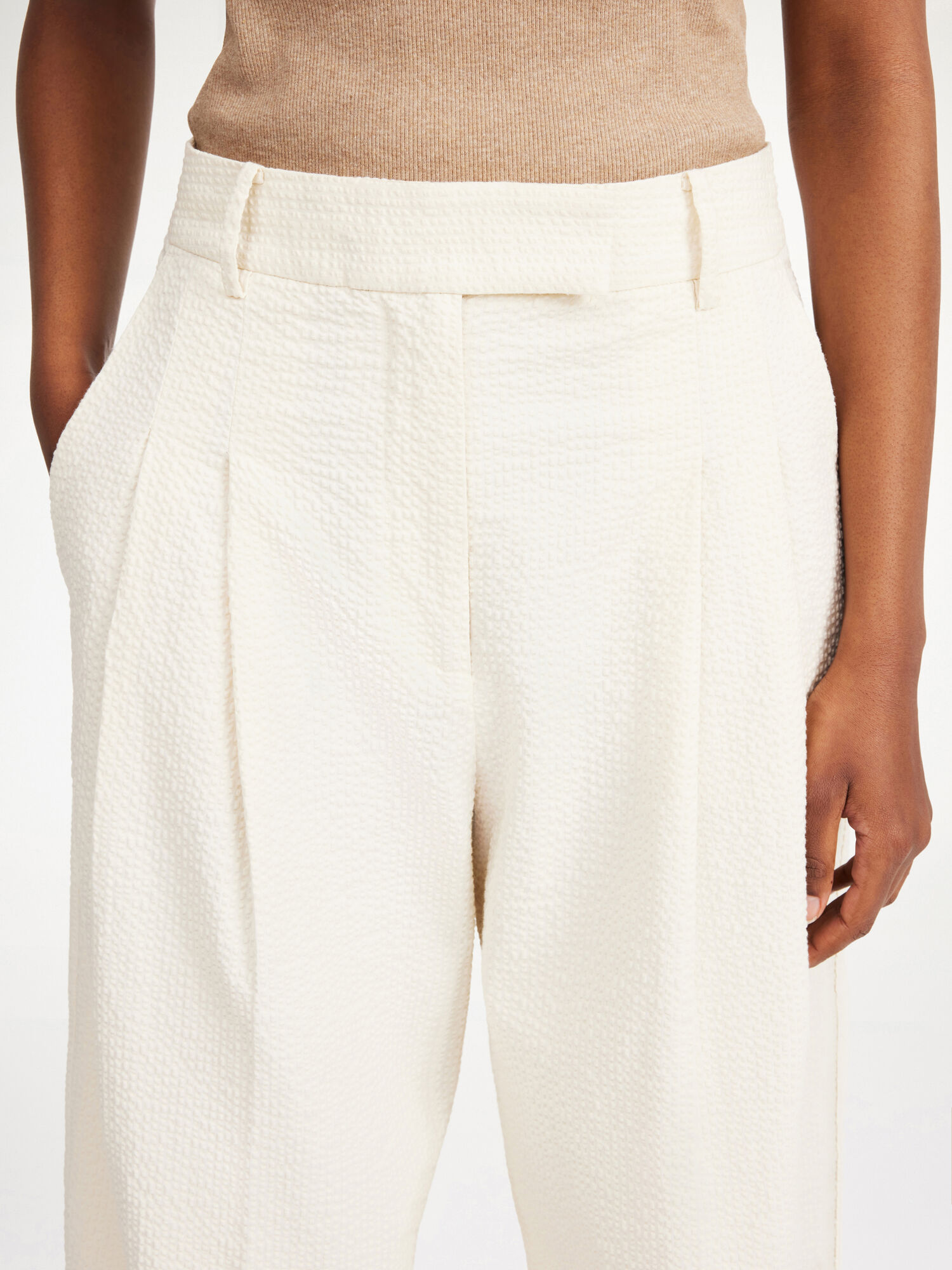 Pantaloni By Malene Birger Cymbaria High-waisted Bianche | IT_BB79813