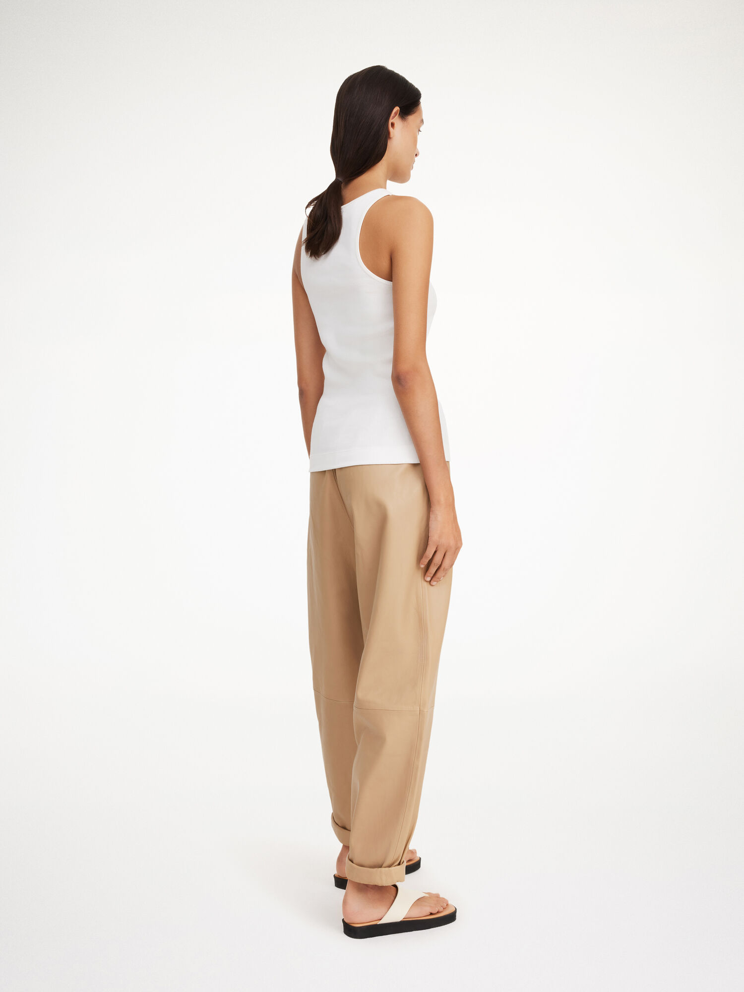 Pantaloni By Malene Birger Joanni Leather Sabbia Beige | IT_BB19327