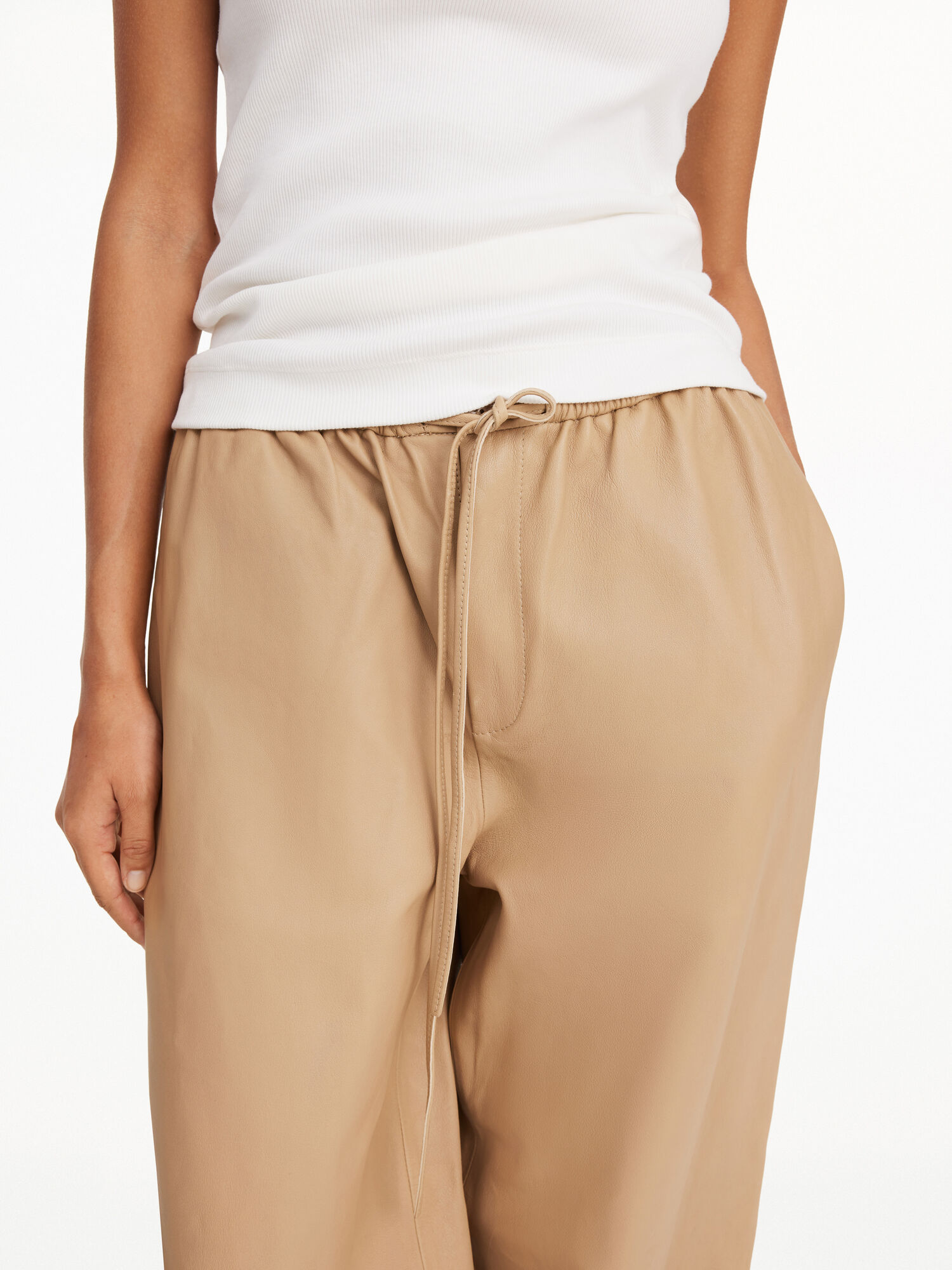 Pantaloni By Malene Birger Joanni Leather Sabbia Beige | IT_BB19327