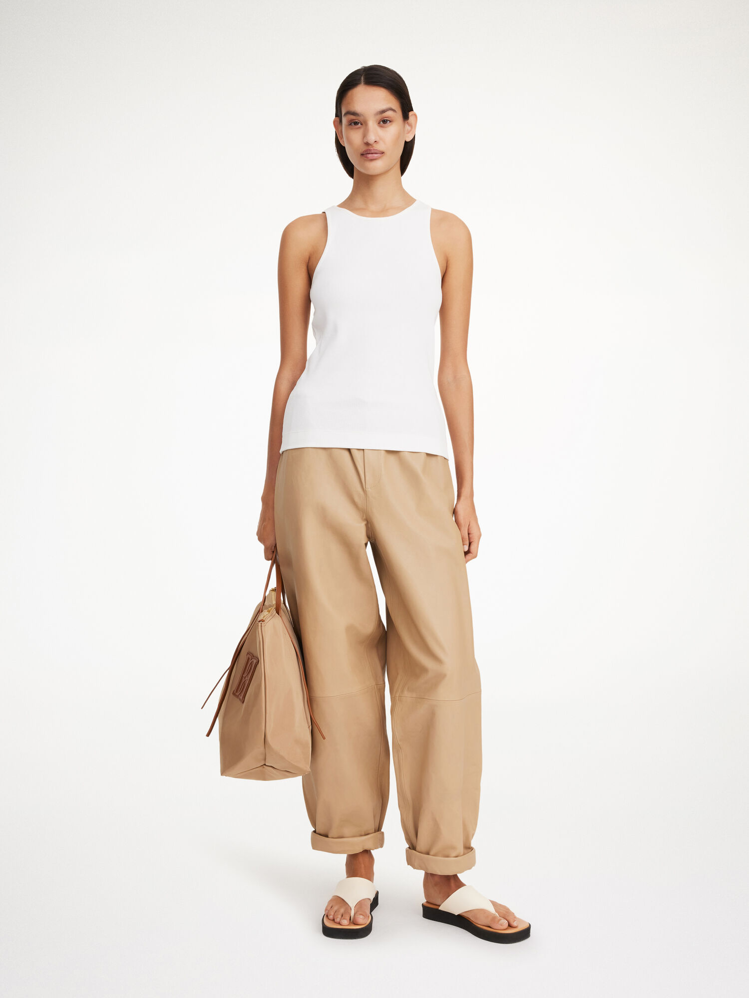 Pantaloni By Malene Birger Joanni Leather Sabbia Beige | IT_BB19327