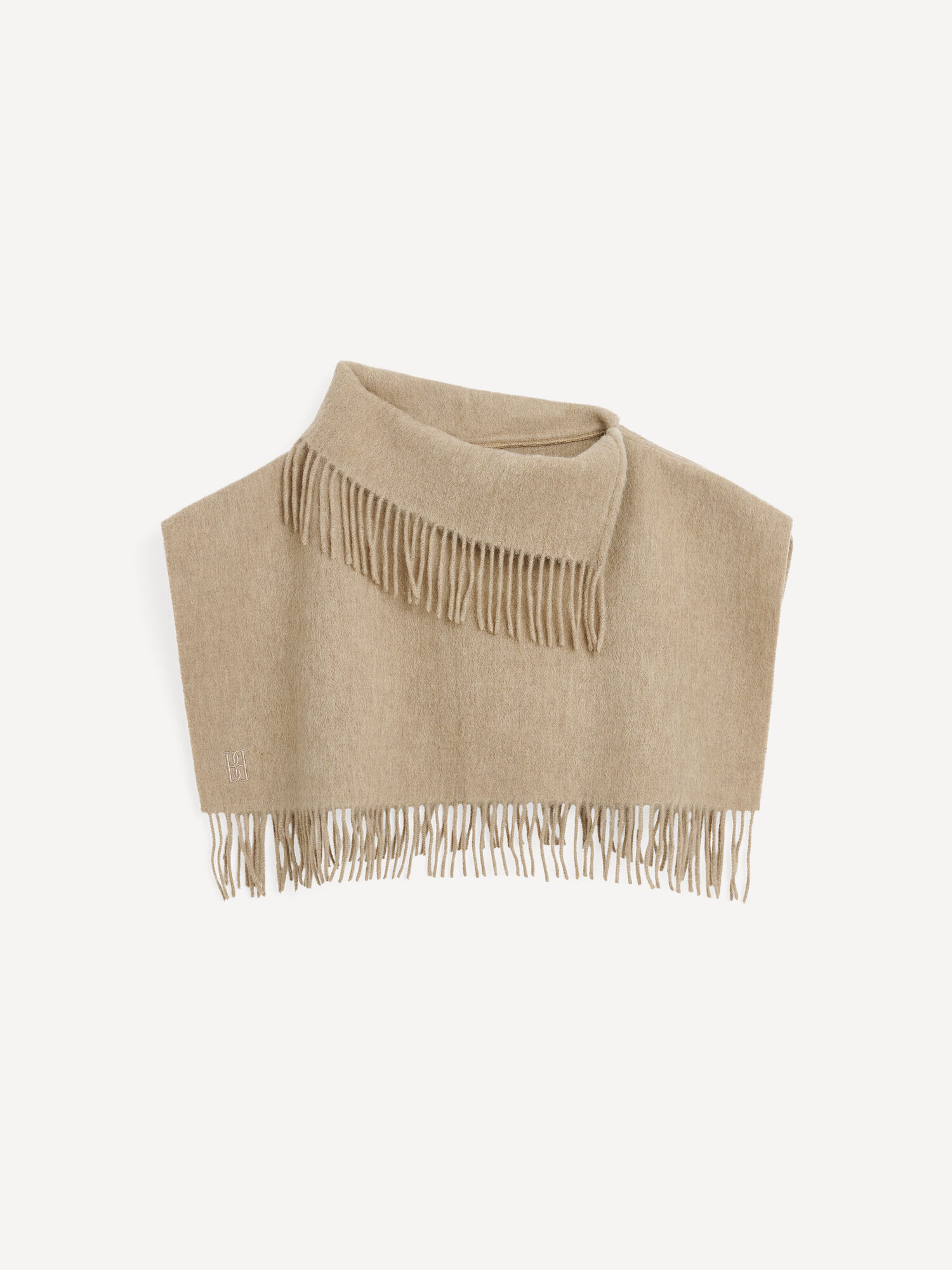 Sciarpe By Malene Birger Turtla Wool Fringe Bib Grigie Marroni | IT_BB71977