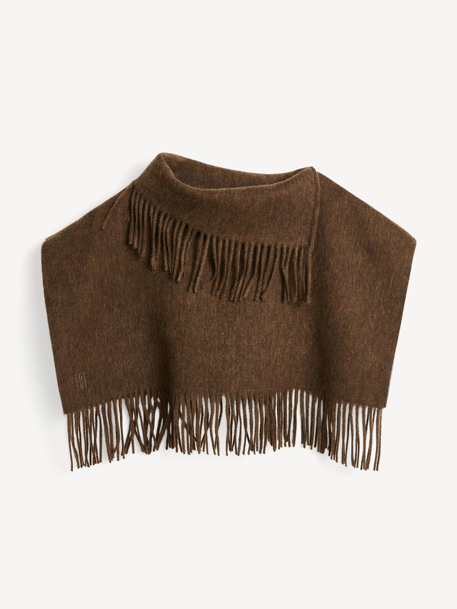 Sciarpe By Malene Birger Turtla Wool Fringe Bib Shitake | IT_BB12117