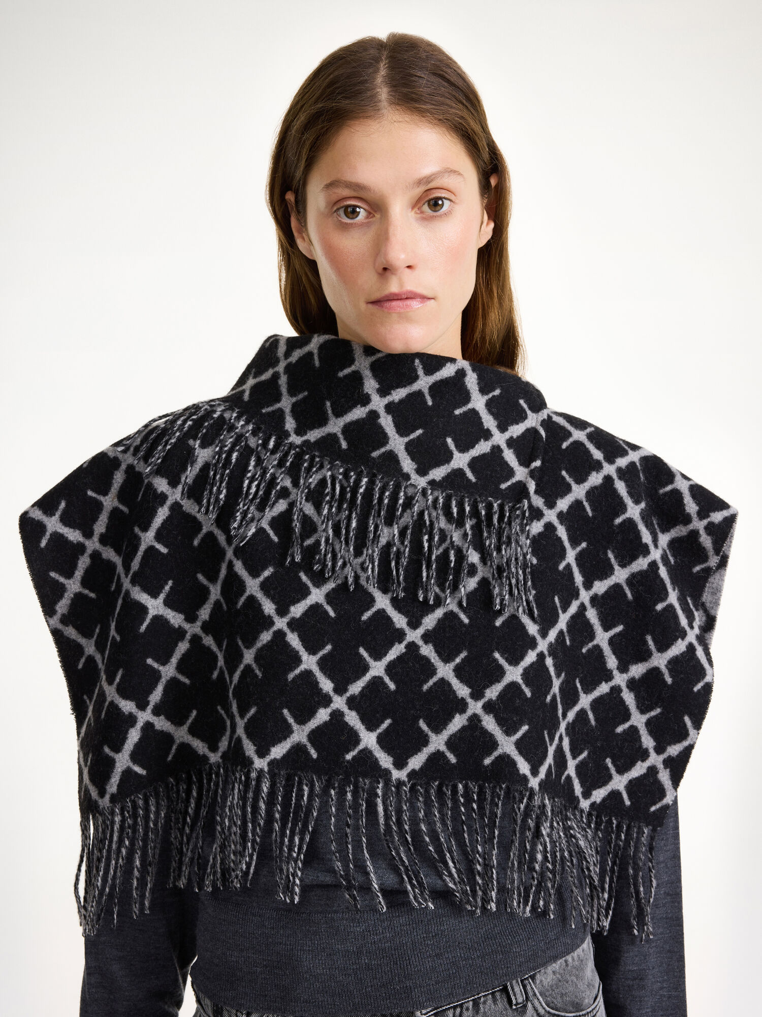 Sciarpe By Malene Birger Turtlos Wool Bib Grigie Chiaro | IT_BB59377