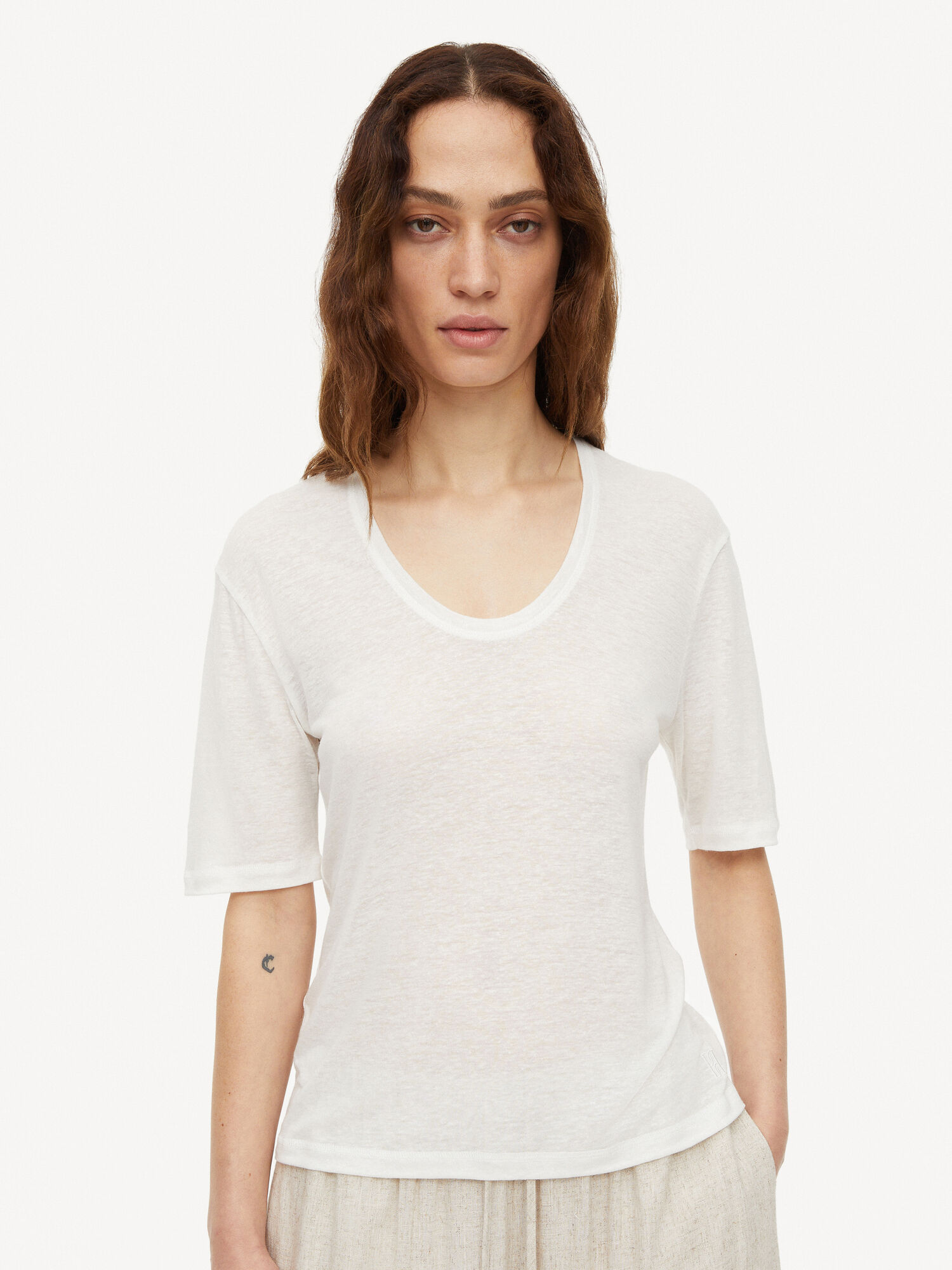 Top By Malene Birger Amaringa T-shirt Bianche | IT_BB88997