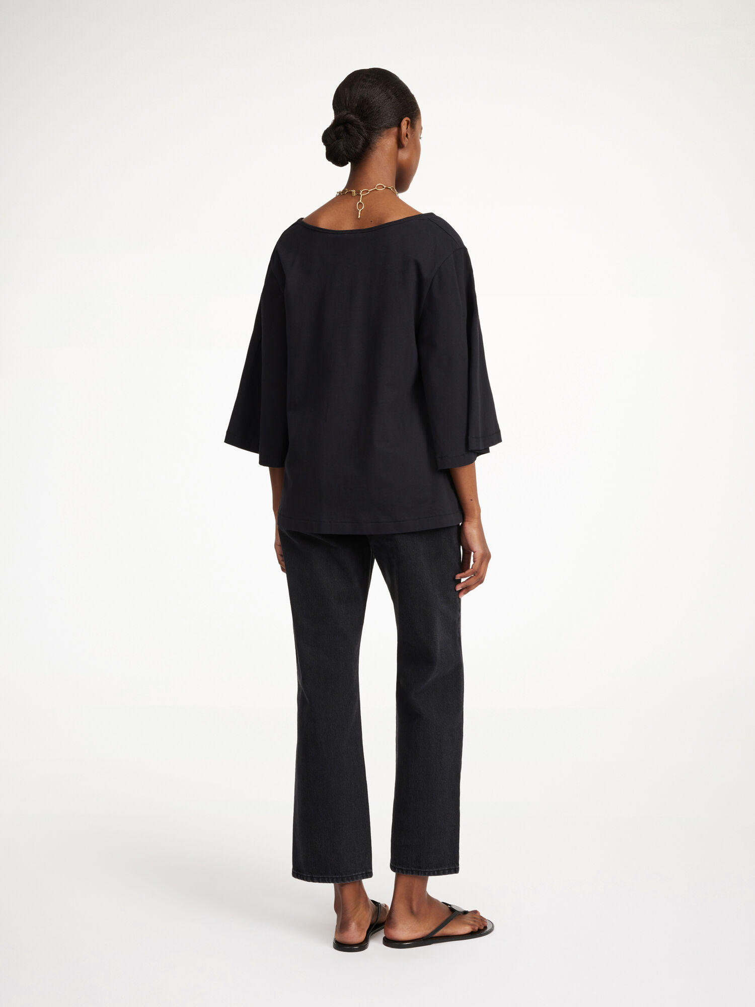 Top By Malene Birger Bryar Organic Cotton T-shirt Nere | IT_BB55915