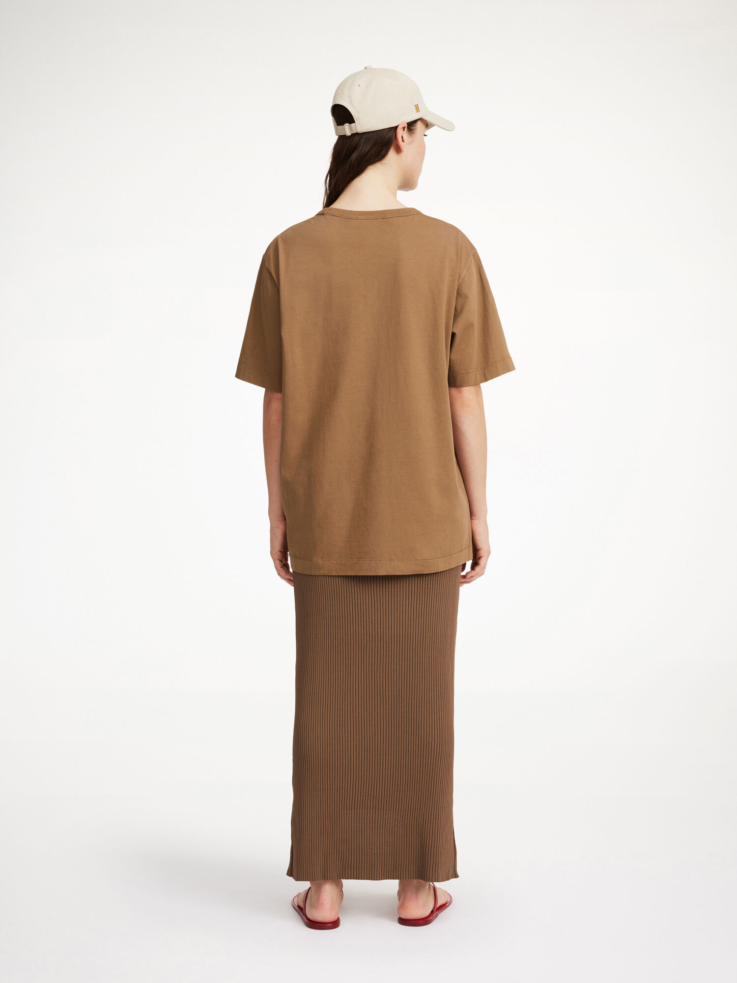 Top By Malene Birger Fayeh Organic Cotton T-shirt Shitake | IT_BB60802