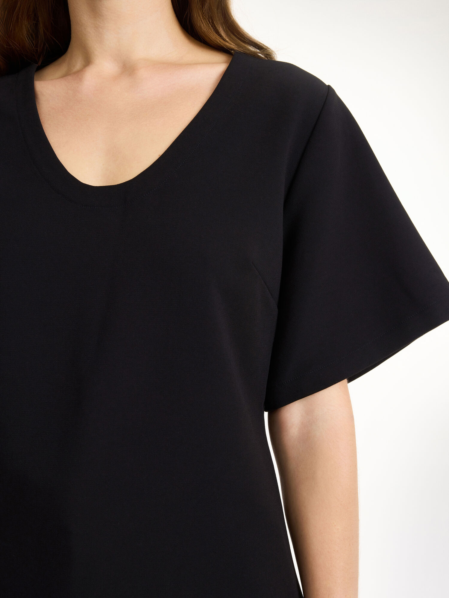 Top By Malene Birger Lunae T-shirt Nere | IT_BB63913