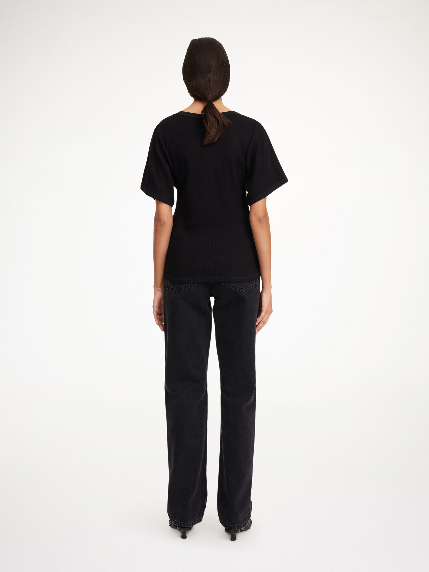 Top By Malene Birger Lunai T-shirt Nere | IT_BB21522